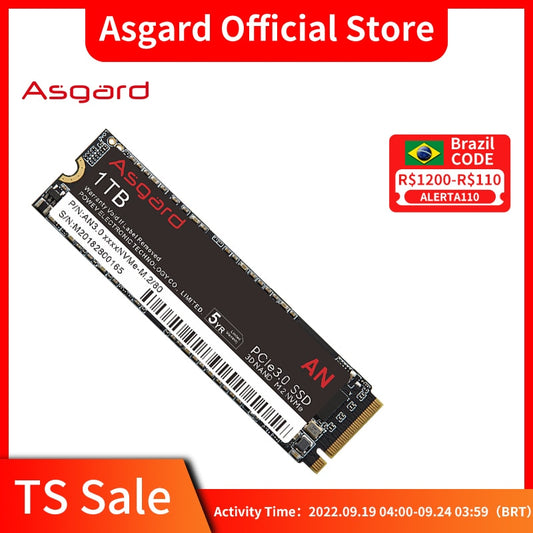 Asgard AN3.0 M.2 NVMe 512GB 1T PCIe3.0 X4 SSD Internal Hard Disk m2 2280 for Laptop Desktop
