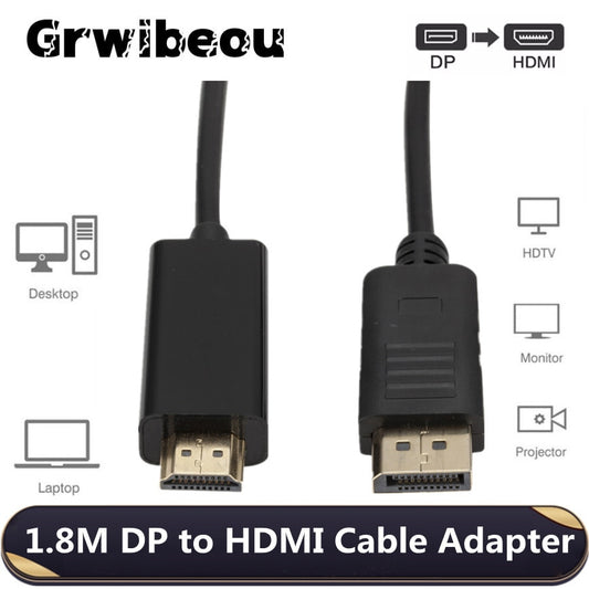 Displayport HDMI 1080P 1.8M/6ft Black and White