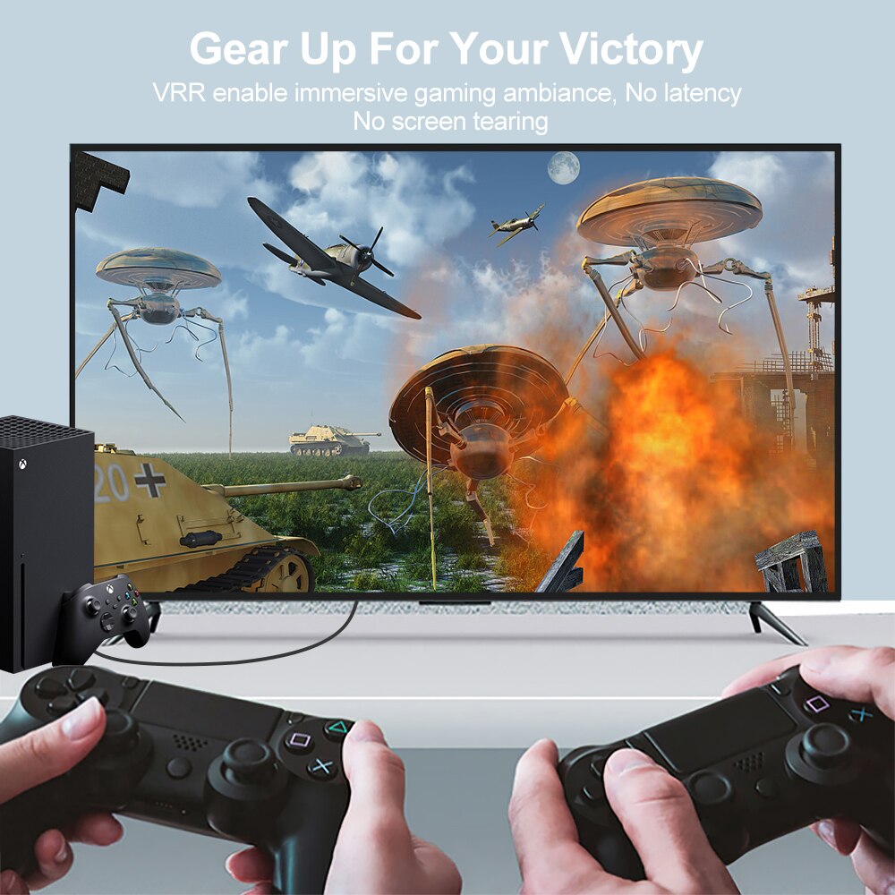 LMCNZZ HDMI 2.1 Cable Zinc Alloy Model HDMI Cable 8K 60Hz 4K 120Hz 48Gbps HDR Adapter For PS4 PS5 RTX 3080 Video PC Laptop TV
