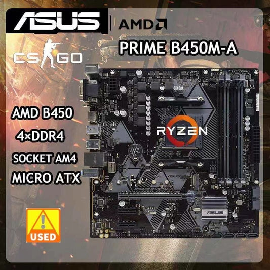 B450M Motherboard AM4  For Ryzen 5 5600G cpus Asus PRIME B450M-A Motherboard AM4 DDR4 128GB AMD B450 USB3.1M.2 Micro ATX