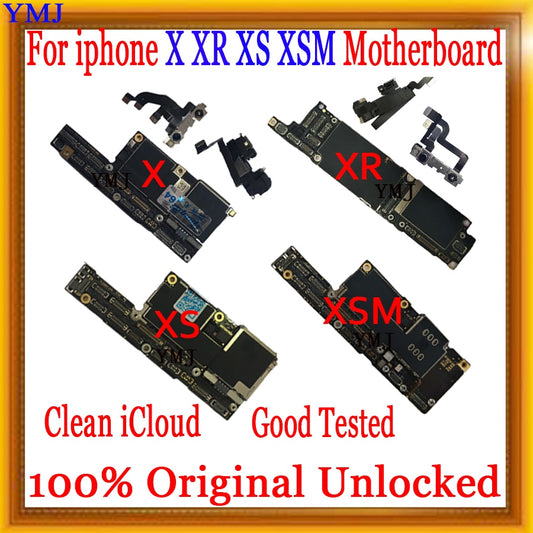 64GB 128GB 256GB With/No Face ID for iPhone X XR XS Max Motherboard No ID Account Logic board Support update Tested Plate